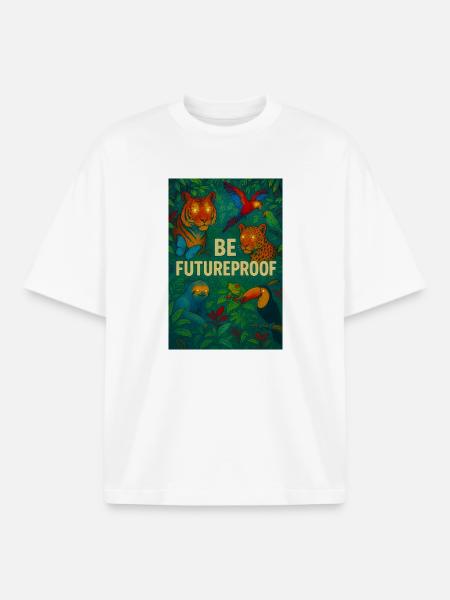 Be future-proof - Boxy Heavyweight Unisex Organic T-Shirt by Stanley/Stella - white