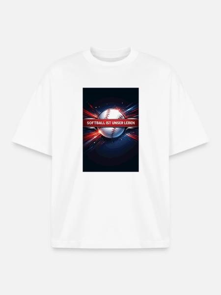 Softball is our life - Boxy Heavyweight Unisex Organic T-Shirt by Stanley/Stella - white