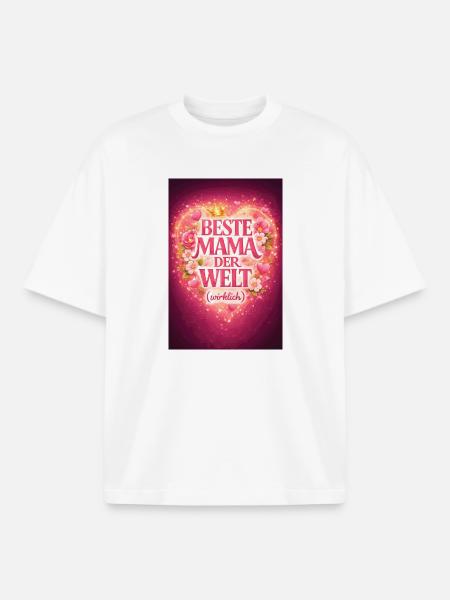 Beste Mama Der Welt Wirklich - Boxy Heavyweight Unisex Organic T-Shirt von Stanley/Stella - Weiß