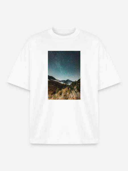 Die Milchstraße oberhalb der Agrafa-Berge - Boxy Heavyweight Unisex Organic T-Shirt von Stanley/Stella - Weiß