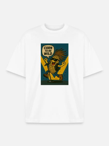 Le maïs pour être sauvage - T-shirt unisexe boxy épais biologique Stanley/Stella - blanc