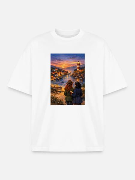 Breeze at Poppy Cove Lighthouse - Boxy Heavyweight Unisex Organic T-Shirt by Stanley/Stella - white