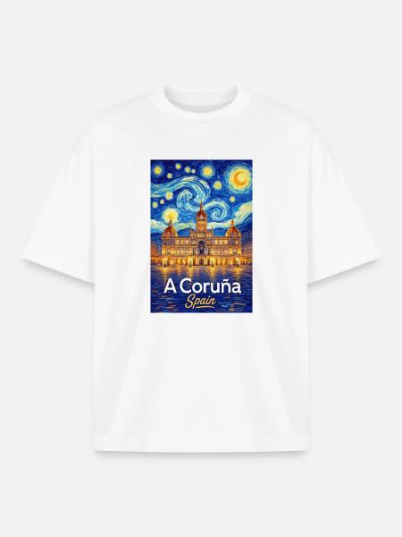 A Coruna Spain - Boxy Heavyweight Unisex Organic T-Shirt von Stanley/Stella - Weiß