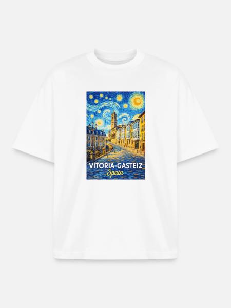 Vitoria-Gasteiz Spain - Boxy Heavyweight Unisex Organic T-Shirt by Stanley/Stella - white