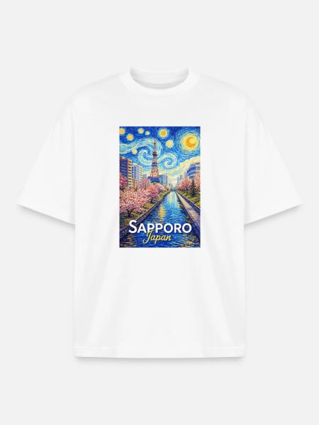 Sapporo, Japan - Boxy Heavyweight Unisex Organic T-Shirt von Stanley/Stella - Weiß