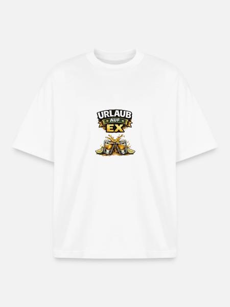 Urlaub auf Ex – Bierfreude Splash - Boxy Heavyweight Unisex Organic T-Shirt von Stanley/Stella - Weiß