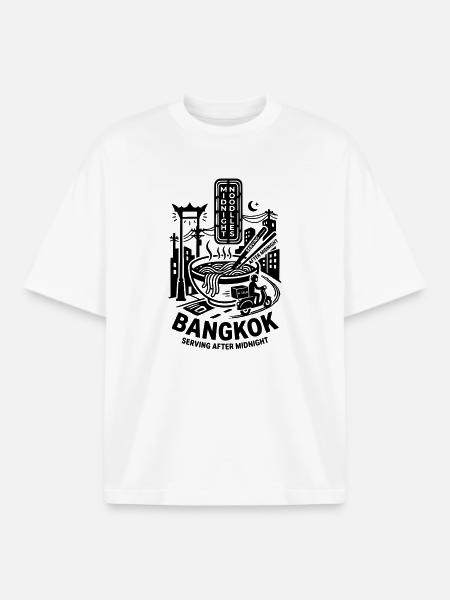 Bangkok Midnight Noodles - Boxy Heavyweight Unisex Organic T-Shirt by Stanley/Stella - white