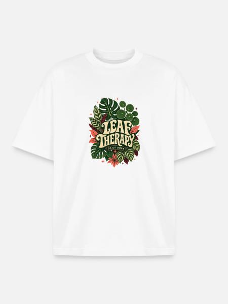 Leaf Therapy – Daily Dose Pflanzen Statement - Boxy Heavyweight Unisex Organic T-Shirt von Stanley/Stella - Weiß