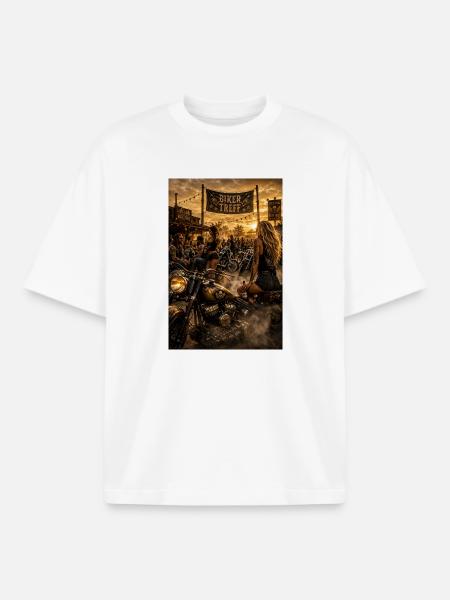 Dames motardes - T-shirt unisexe boxy épais biologique Stanley/Stella - blanc