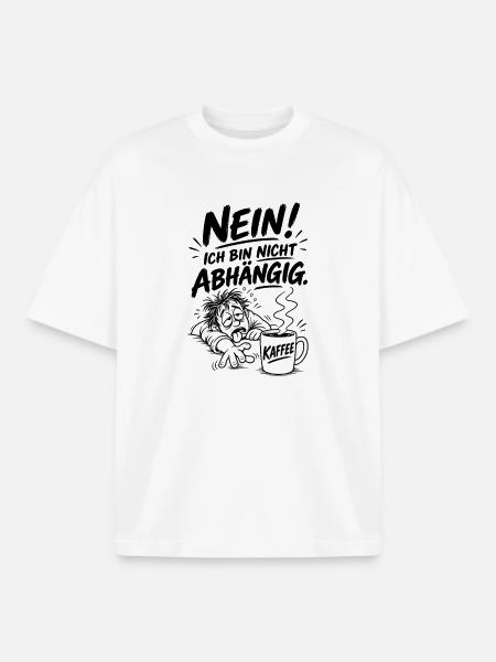 Kaffee Abhängig - Boxy Heavyweight Unisex Organic T-Shirt von Stanley/Stella - Weiß