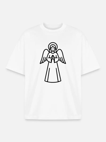 Engel-engelsfluegel-silhouette-einfach-4 - Boxy Heavyweight Unisex Organic T-Shirt von Stanley/Stella - Weiß