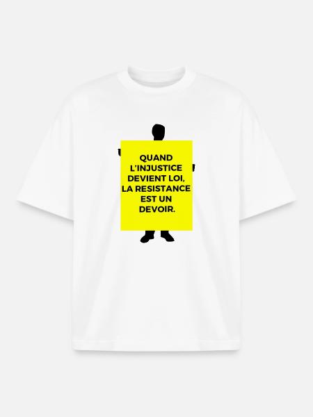 Injustice - T-shirt unisexe boxy épais biologique Stanley/Stella - blanc