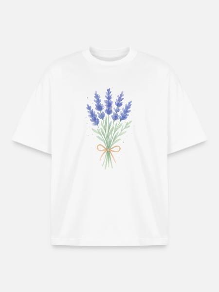 Lavender bouquet - Boxy Heavyweight Unisex Organic T-Shirt by Stanley/Stella - white