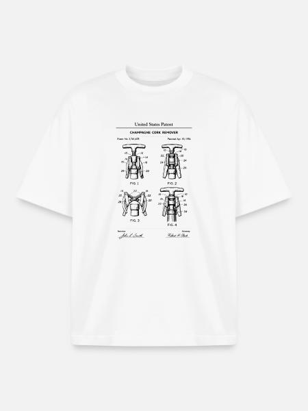 Korkenentferner-Patentdiagramm - Boxy Heavyweight Unisex Organic T-Shirt von Stanley/Stella - Weiß