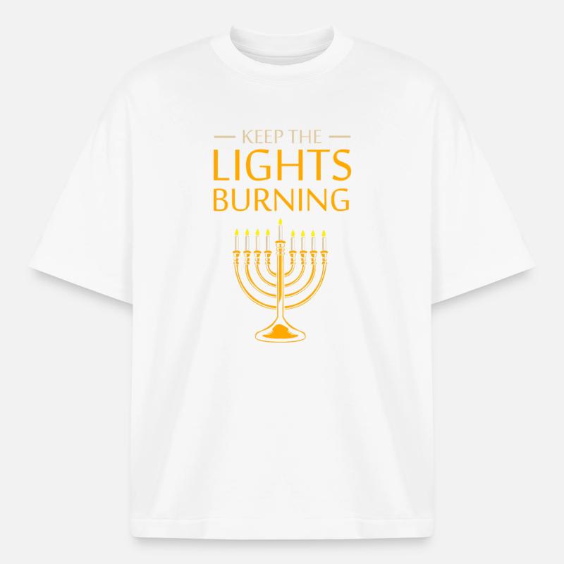 Hanoukka Hanoukka Hanoucca - T-shirt unisexe épais coupe boxy Stanley/Stella - blanc