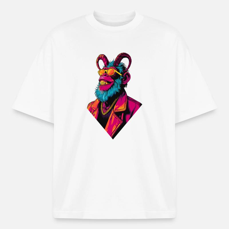 Devil Monkey - Heavyweight Unisex Boxy T-Shirt von stanley/stella	 - Weiß