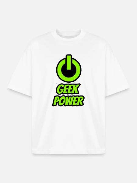 Geek power - T-shirt unisexe boxy épais biologique Stanley/Stella - blanc