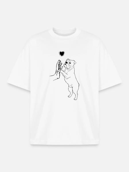 English Bulldog Dog Lover French Bulldog - Boxy Heavyweight Unisex Organic T-Shirt by Stanley/Stella - white