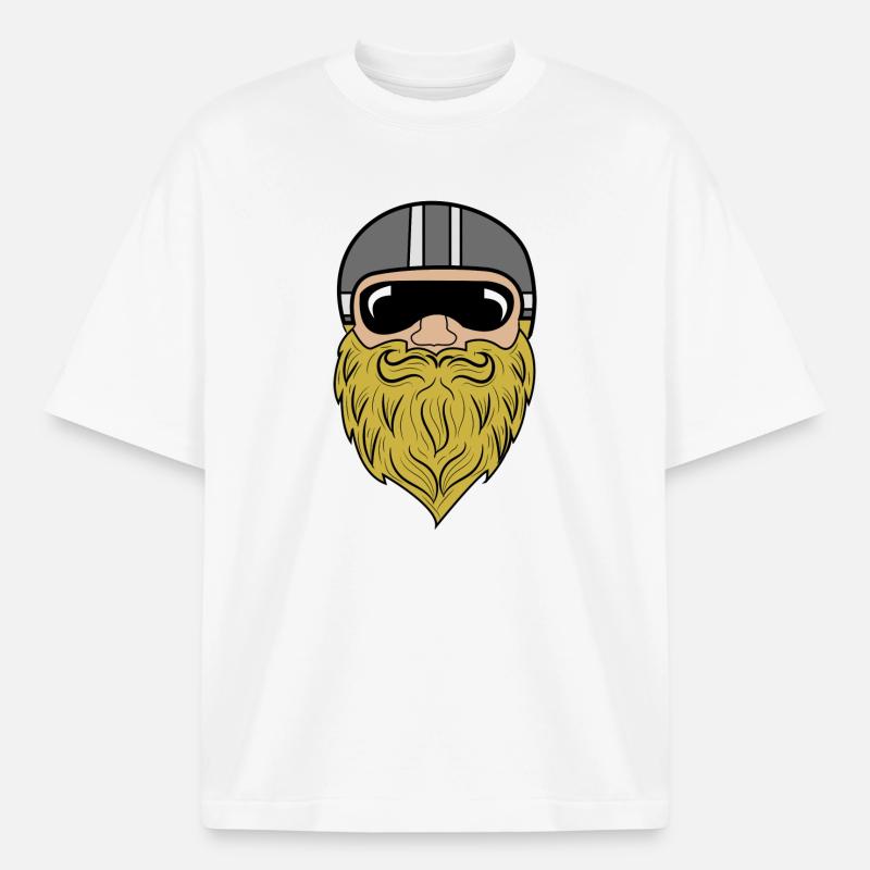 Bart Ziegenbart Bartfrisur Schnurrbart Bartträger - Boxy Heavyweight Unisex Organic T-Shirt von Stanley/Stella - Weiß