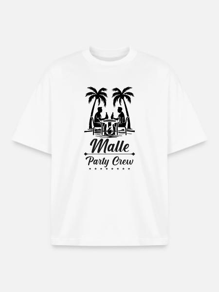 Malle Party Crew Design - Boxy Heavyweight Unisex Organic T-Shirt by Stanley/Stella - white