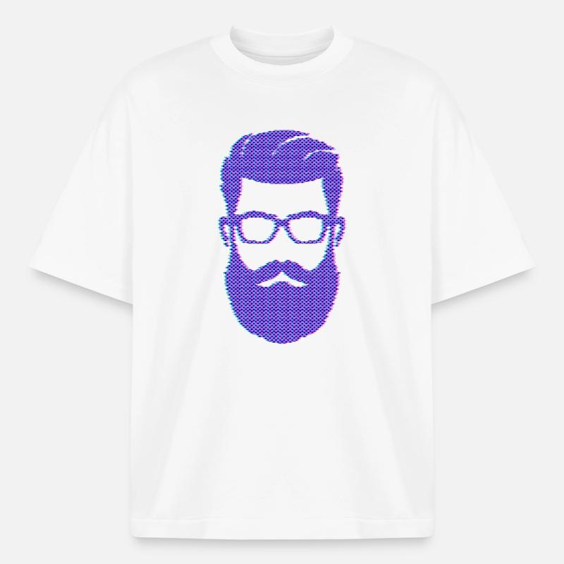 Bartträger Männlichkeit Schnurrbart Bart - Boxy Heavyweight Unisex Organic T-Shirt von Stanley/Stella - Weiß