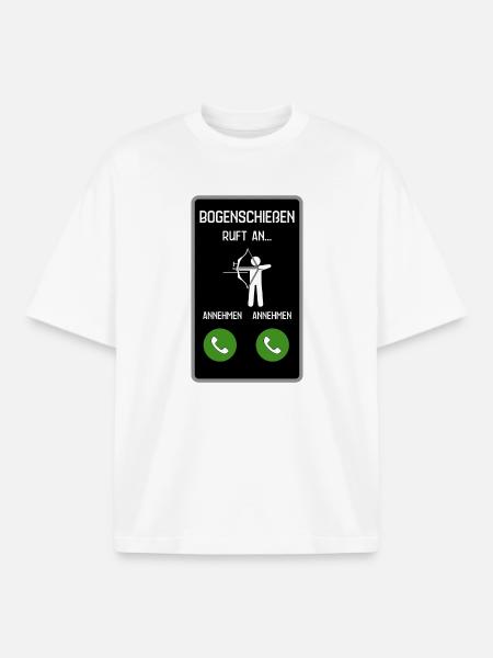 Bogenschießen ruft an - Boxy Heavyweight Unisex Organic T-Shirt von Stanley/Stella - Weiß