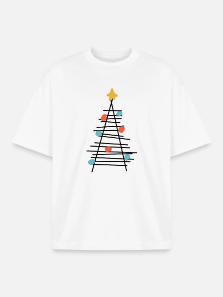 Farbenpunkt Baum Minimalismus - Boxy Heavyweight Unisex Organic T-Shirt von Stanley/Stella - Weiß