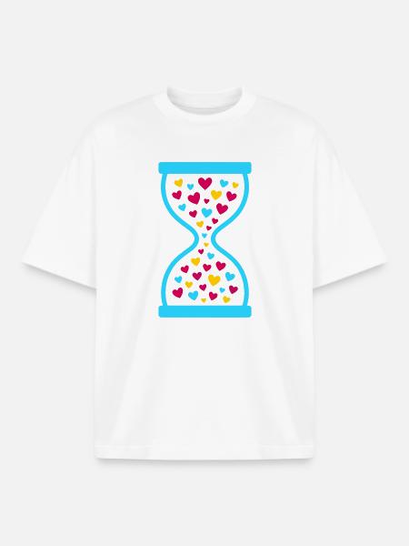 Love Never Stops-Hourglass of Timeless Love - Boxy Heavyweight Unisex Organic T-Shirt by Stanley/Stella - white