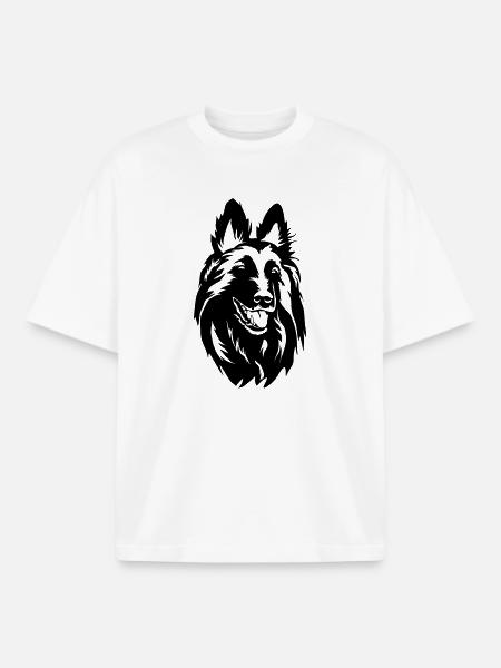 Tervueren head - Boxy Heavyweight Unisex Organic T-Shirt by Stanley/Stella - white