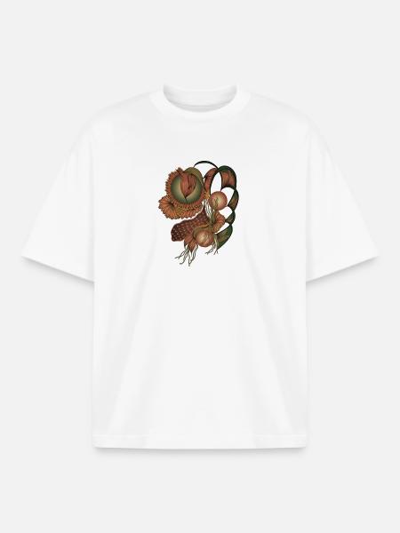 Earth Tone Flower Shapes - Boxy Heavyweight Unisex Organic T-Shirt by Stanley/Stella - white