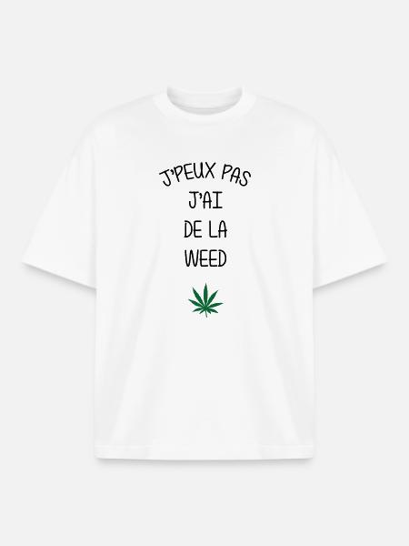 I can't, I have weed! - Boxy Heavyweight Unisex Organic T-Shirt by Stanley/Stella - white