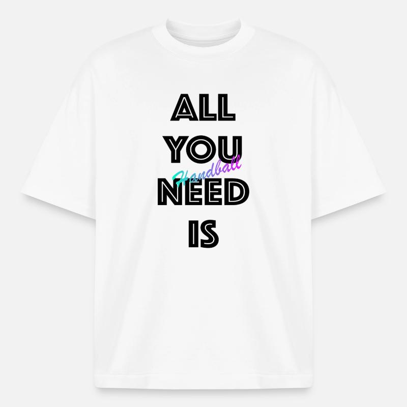 Handball Gradient Script - Boxy Heavyweight Unisex Organic T-Shirt von Stanley/Stella - Weiß
