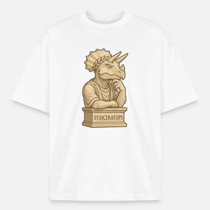 Stoiceratops - Heavyweight Boxy Unisex T-Shirt by Stanley/Stella - white