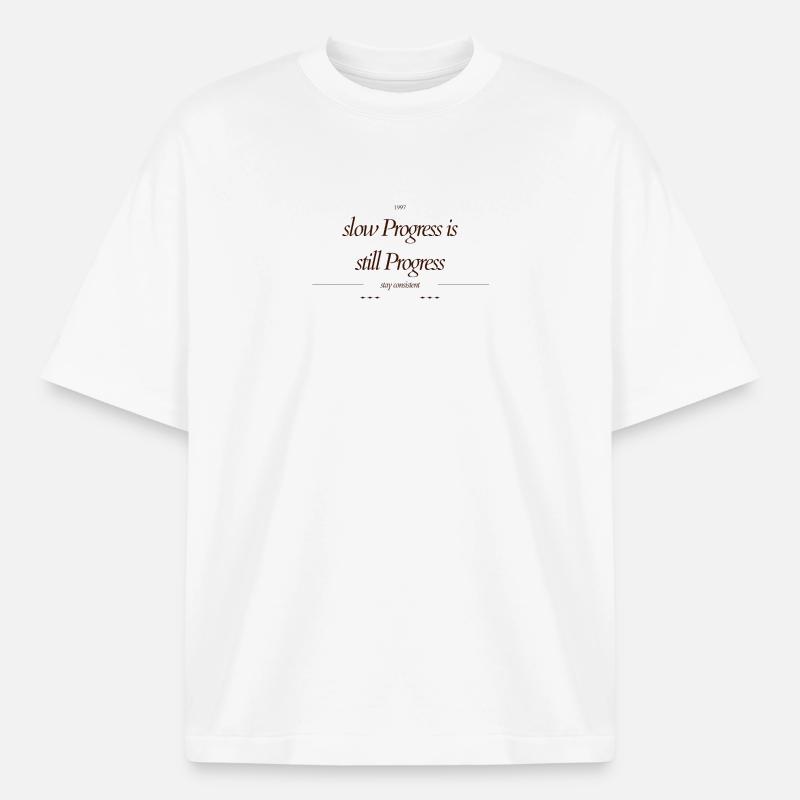 slow_Progress_is_still_Progress_ - Boxy Heavyweight Unisex Organic T-Shirt by Stanley/Stella - white