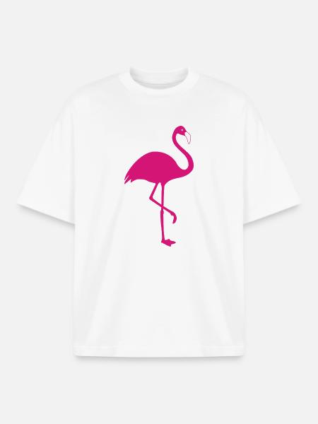 Flamingo pink summer sun beach - Boxy Heavyweight Unisex Organic T-Shirt by Stanley/Stella - white
