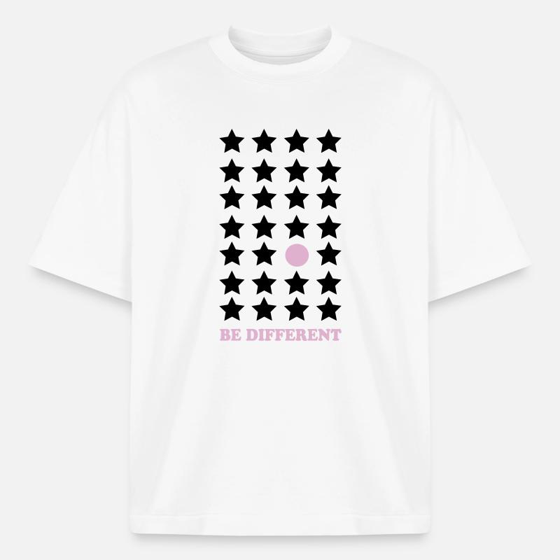 Sei Anders – Pastellpunkt Be Different - Boxy Heavyweight Unisex Organic T-Shirt von Stanley/Stella - Weiß