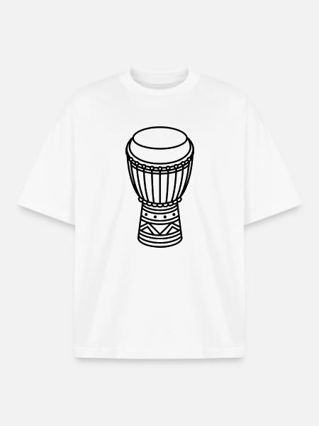 djembe - Boxy Heavyweight Unisex Organic T-Shirt by Stanley/Stella - white