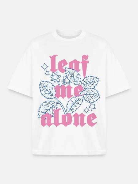 Leaf Me Alone – Botany with Attitude - Boxy Heavyweight Unisex Organic T-Shirt by Stanley/Stella - white
