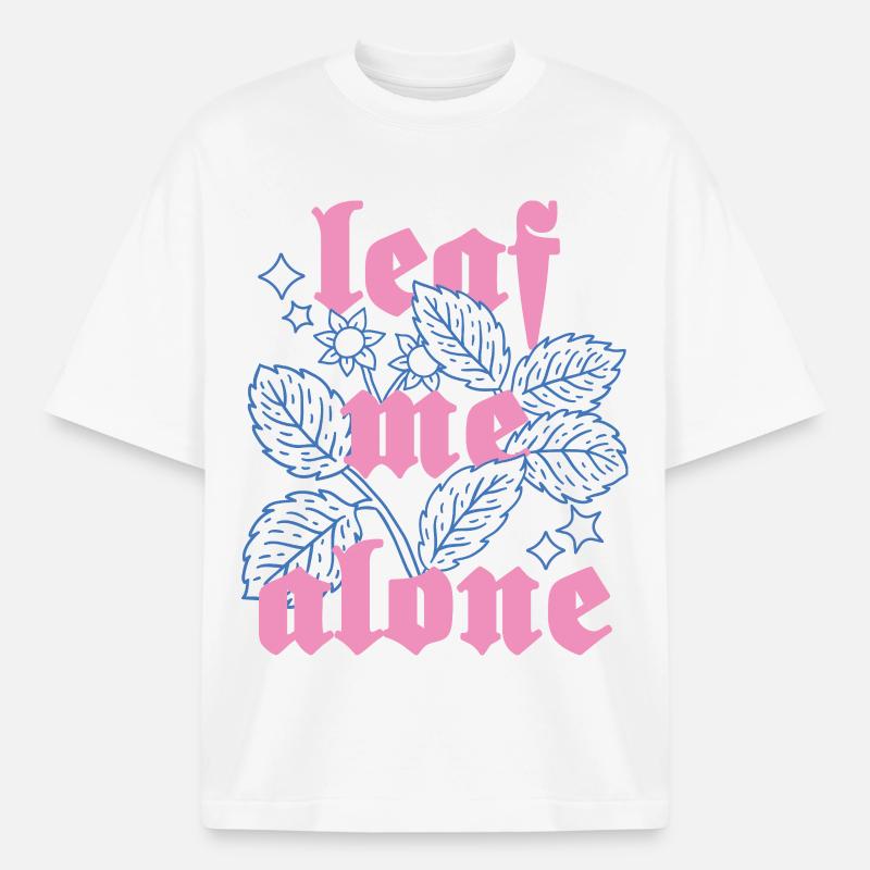Leaf Me Alone – Botanik mit Attitüde - Boxy Heavyweight Unisex Organic T-Shirt von Stanley/Stella - Weiß