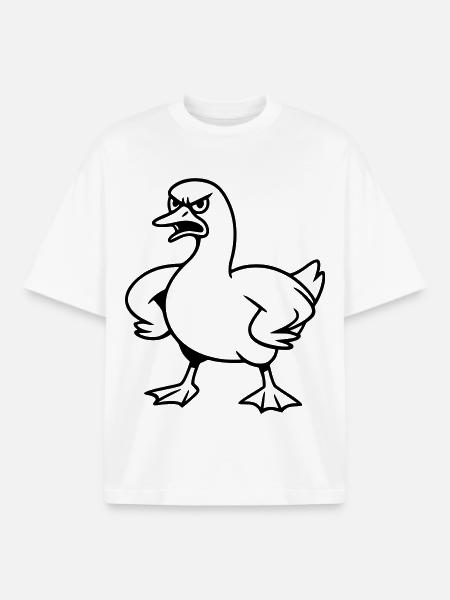 Angry goose - Boxy Heavyweight Unisex Organic T-Shirt by Stanley/Stella - white