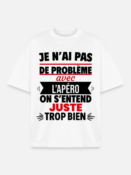 Just with aperitif humor - Boxy Heavyweight Unisex Organic T-Shirt by Stanley/Stella - white