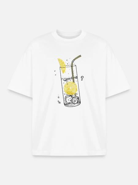 Zitronen Limonade Sommer Limo - Boxy Heavyweight Unisex Organic T-Shirt von Stanley/Stella - Weiß