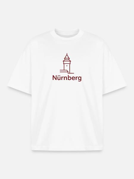 Nürnberg Turm Silhouette - Boxy Heavyweight Unisex Organic T-Shirt von Stanley/Stella - Weiß