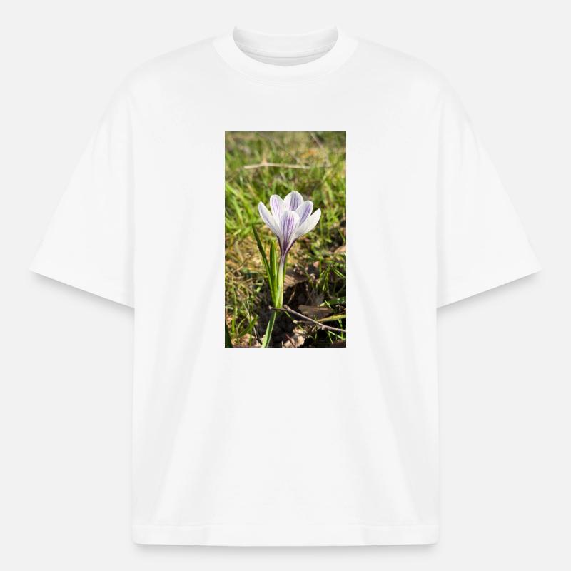 crocus - T-shirt unisexe épais coupe boxy Stanley/Stella - blanc