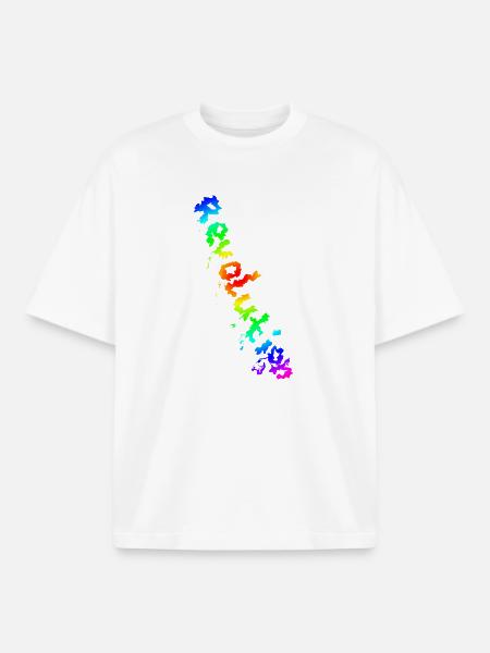 REVOLUTION (Regenbogen) - Boxy Heavyweight Unisex Organic T-Shirt von Stanley/Stella - Weiß