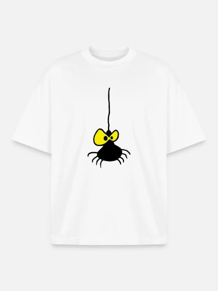 Grumpy Spider Zweifarbiges Design - Boxy Heavyweight Unisex Organic T-Shirt von Stanley/Stella - Weiß
