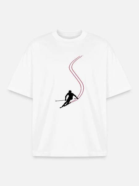 Ski ! - T-shirt unisexe boxy épais biologique Stanley/Stella - blanc