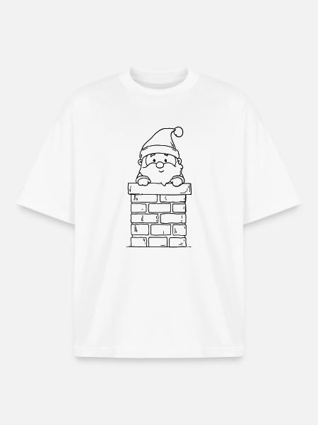 Père Noël Drôle Noël - T-shirt unisexe boxy épais biologique Stanley/Stella - blanc