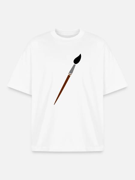 paint brush - Boxy Heavyweight Unisex Organic T-Shirt by Stanley/Stella - white