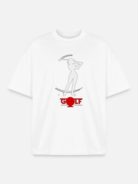 Golfeuse rétro - T-shirt unisexe boxy épais biologique Stanley/Stella - blanc